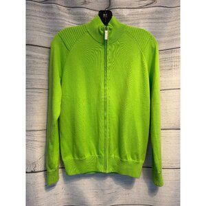 Polo Golf Ralph Lauren Neon Green Full-Zip Sweater Size M